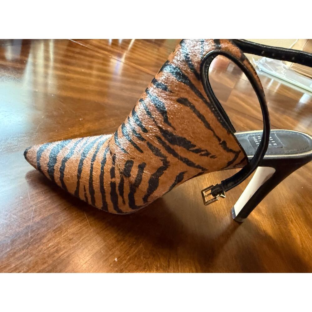 White House Black Market Slingback Heels Womens Size 9M Tiger Print Calf Hair - Picture 8 of 14